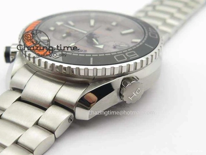1223 Planet Ocean Master Chronometer Chrono SS OM 1:1 Best Edition Gray Dial On SS Bracelet A Reliable 8180